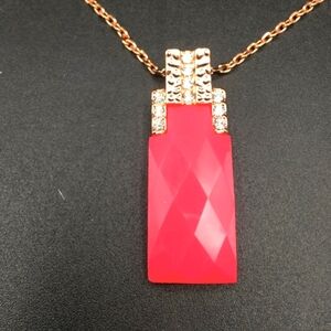 Rosegold PARK LANE Cherry Lane Vivid Pendant Necklace RING Coral  NWT